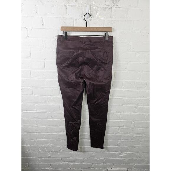 Calvin Klein Women's High Rise Skinny Ankle Pants Flat Front Burgundy Size 8 - Picture 2 of 5